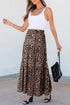 Reversible Leopard Floral Ruffle Hem Southern Maxi Skirt